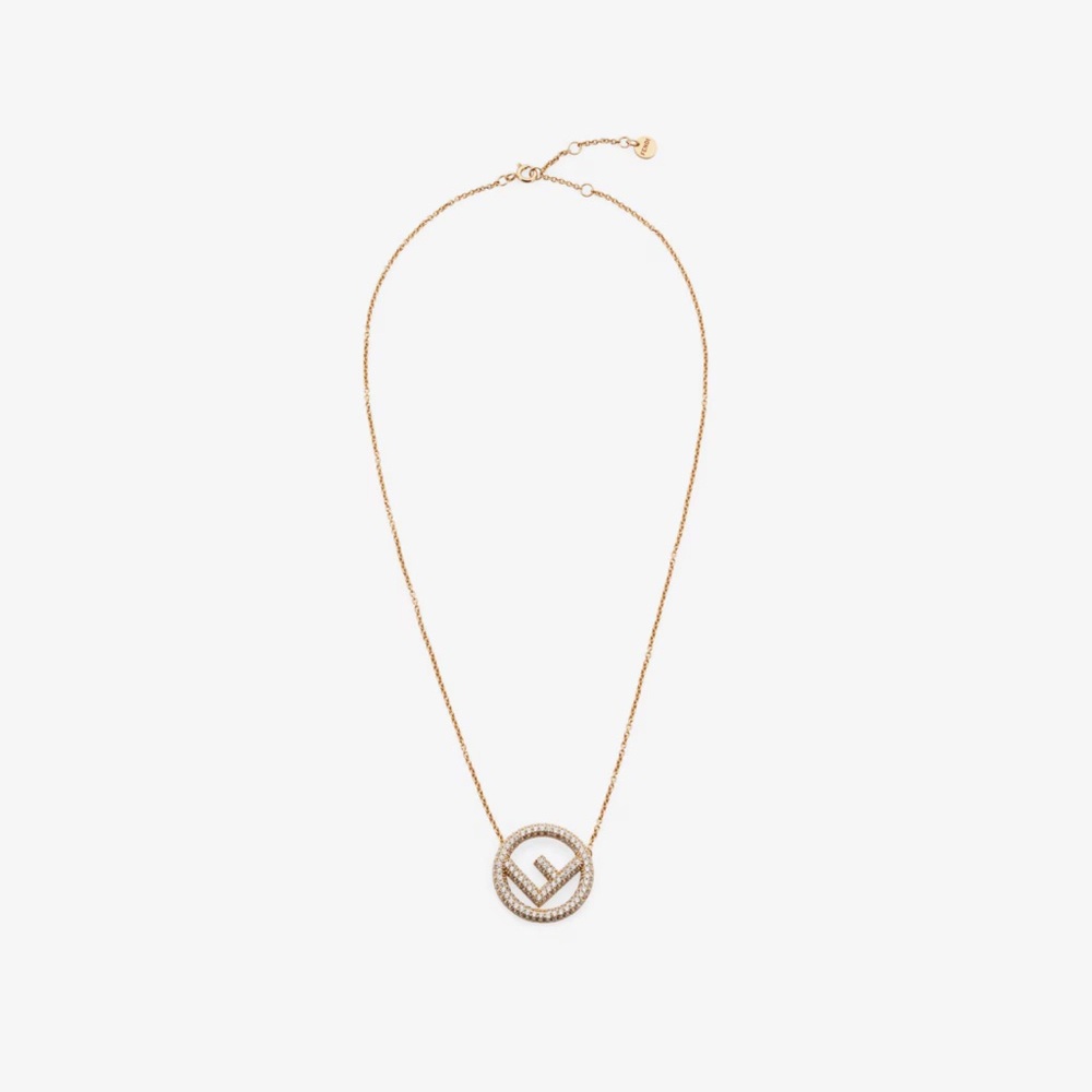 Fendi Gold Necklace with Circular Pendant